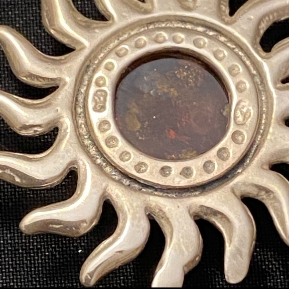 Sun amber stone 925 pendant - Picture 3 of 3